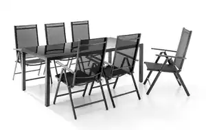 Aluminium-Sitzgruppe 7tlg. klappbar - Anthrazit