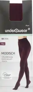 under2wear 50den Mikro Velvettouch Strumpfhose Plum Gr. L (44/46)
