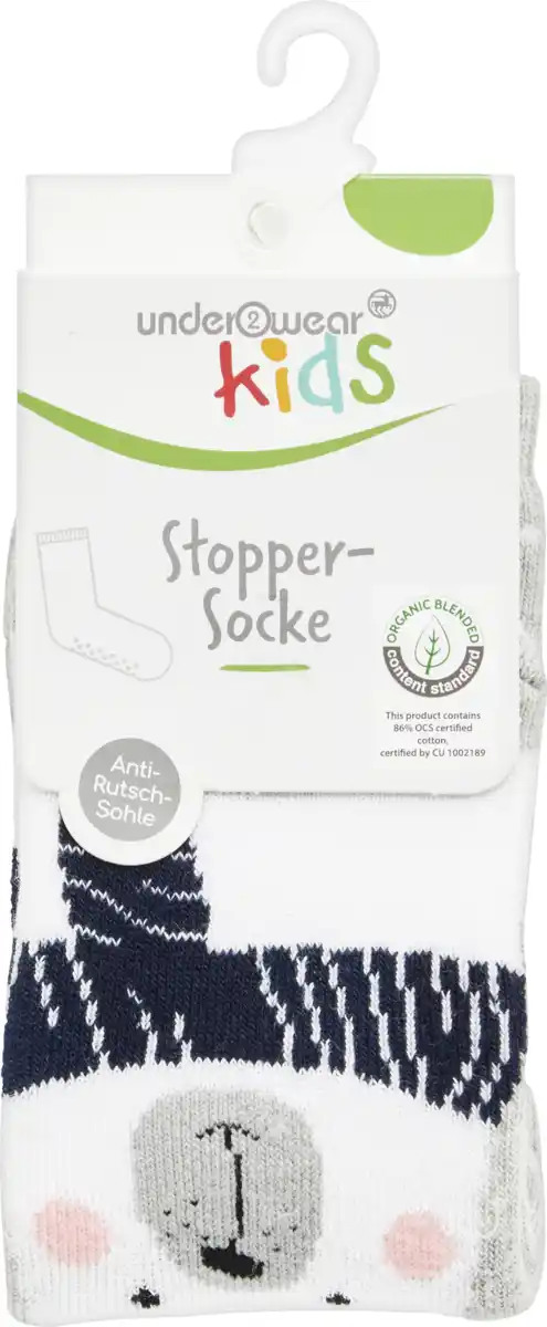 Bild 1 von under2wear kids Stopper Socken mit ABS Eisbär grau Gr. 27/30