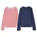 Bild 1 von UP2FASHION WOMEN Damen Basic Shirts, 2er-Set, Marineblau/Rot, S 36/38