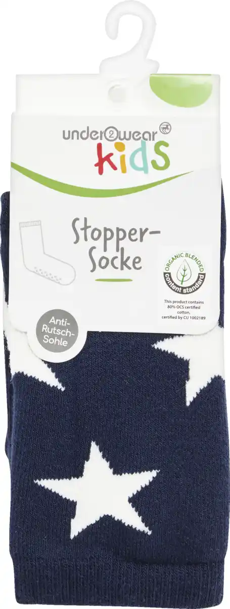 Bild 1 von under2wear kids Stopper Socken mit ABS Stern blau Gr. 31/34