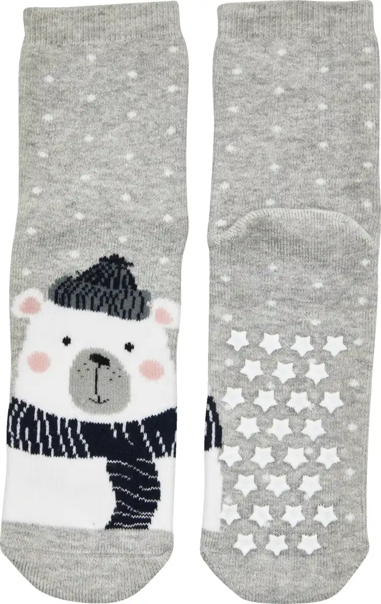 Bild 2 von under2wear kids Stopper Socken mit ABS Eisbär grau Gr. 27/30
