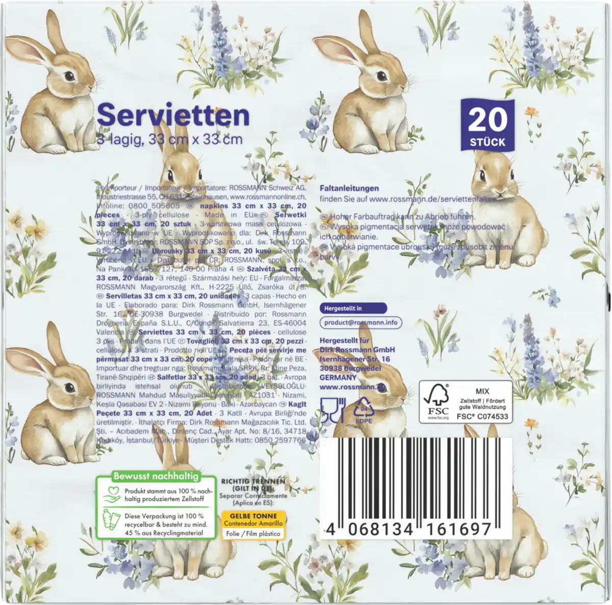 Bild 3 von alouette Serviette Hasen