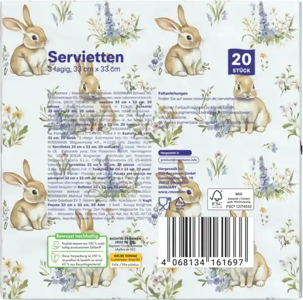 Bild 3 von alouette Serviette Hasen