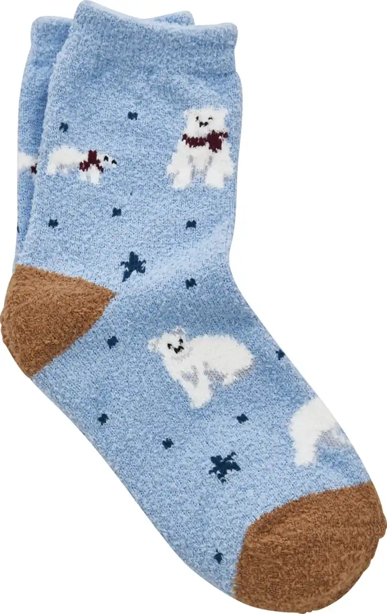 Bild 2 von under2wear kids Flauschsocke Eisbär hellblau Gr. 27/30