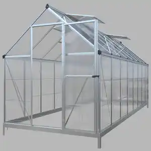 Crystal Plus Aluminium Gewächshaus, ca. 480 x 182 x 208 cm - Silber