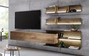 Hartmann - Wohnwand Vara, Kerneiche Umato/anthrazit