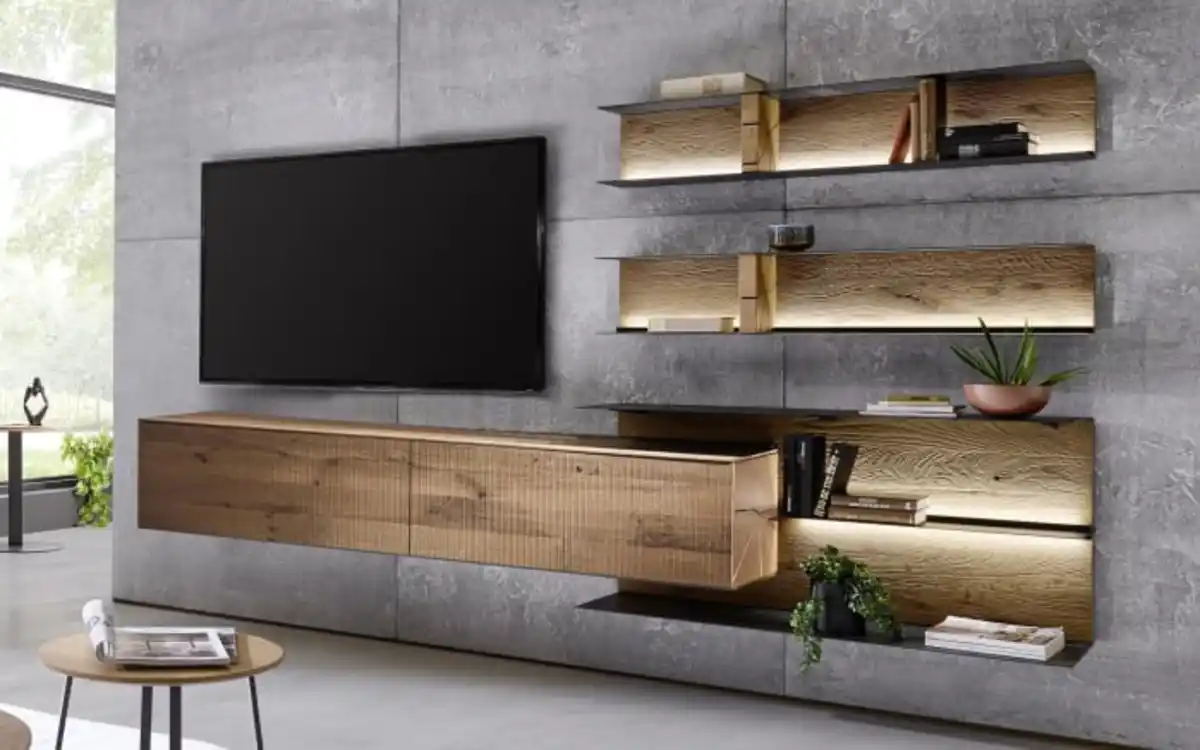 Bild 1 von Hartmann - Wohnwand Vara, Kerneiche Umato/anthrazit