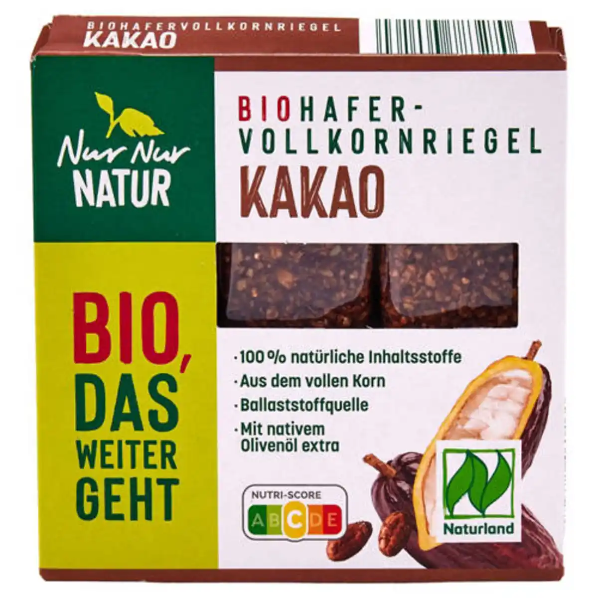 Bild 1 von NUR NUR NATUR Bio-Hafervollkorn-Riegel 105 g, Schoko