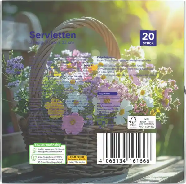 Bild 3 von alouette Serviette Blumenkorb