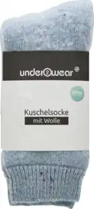 under2wear Kuschelsocke mit Wolle türkis Multi Gr. 39/42