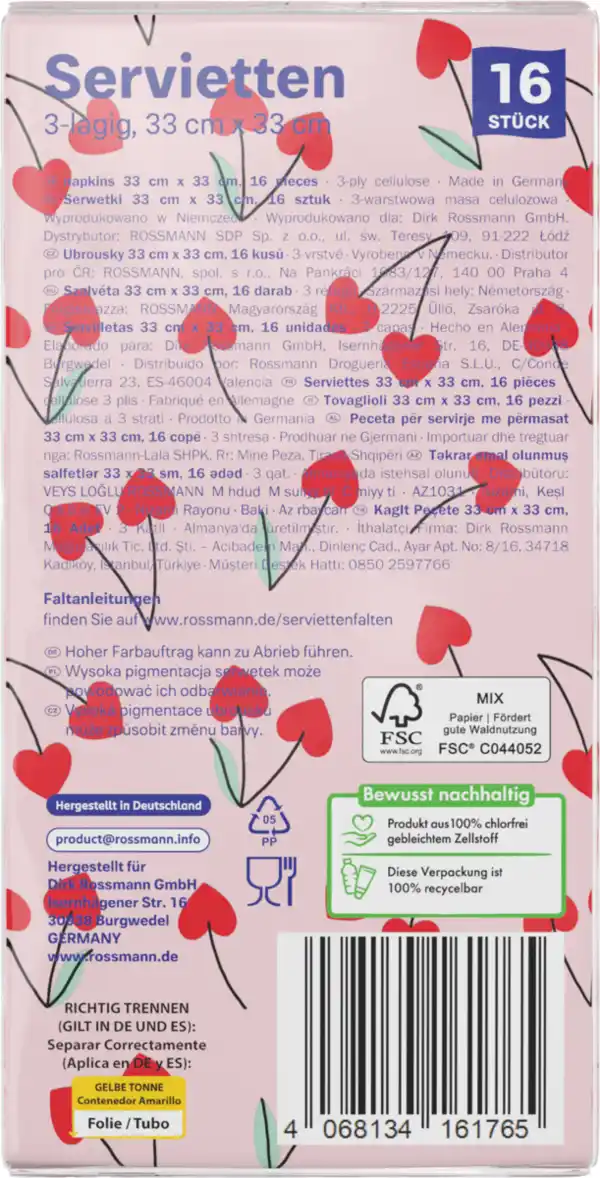 Bild 3 von alouette Bistro-Serviette Herzkirschen