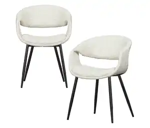 WOOOD Esszimmerstuhl »Yossi« mit Metallfuß, 2er-Set, schwarz-naturfarben