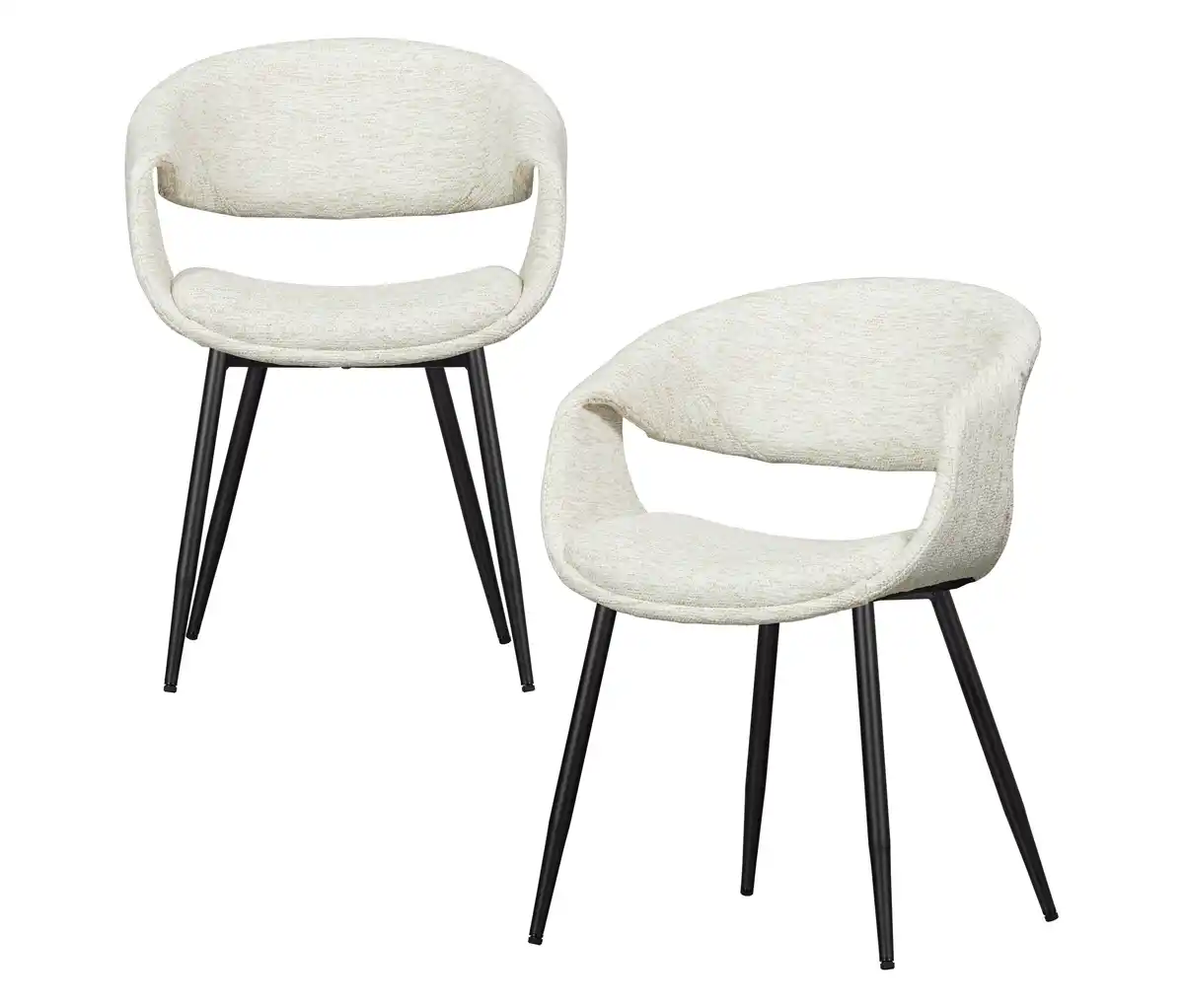 Bild 1 von WOOOD Esszimmerstuhl »Yossi« mit Metallfuß, 2er-Set, schwarz-naturfarben