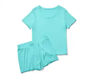 Shorty-Pyjama-Set aus Rippe