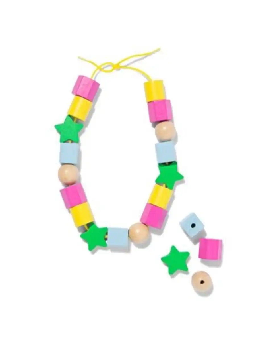 Bild 2 von Eimer mit Holzperlen und Kordeln – 70 Stück