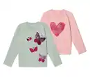 Bild 1 von 2 Kinder-Langarmshirts mit Applikation, rosa und mint