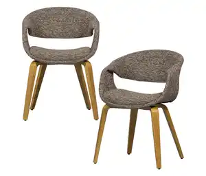 WOOOD Esszimmerstuhl  »Yossi« mit naturfarbenem Holzfuß, 2er-Set, braun