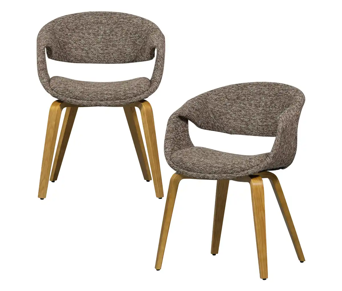 Bild 1 von WOOOD Esszimmerstuhl  »Yossi« mit naturfarbenem Holzfuß, 2er-Set, braun