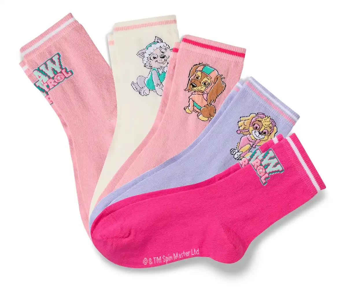 Bild 1 von 5 Paar Kinder-Socken »Paw Patrol«, rosa
