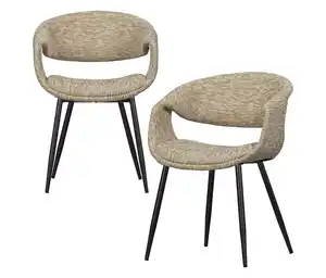 WOOOD Esszimmerstuhl »Yossi« mit Metallfuß, 2er-Set, schwarz-sand
