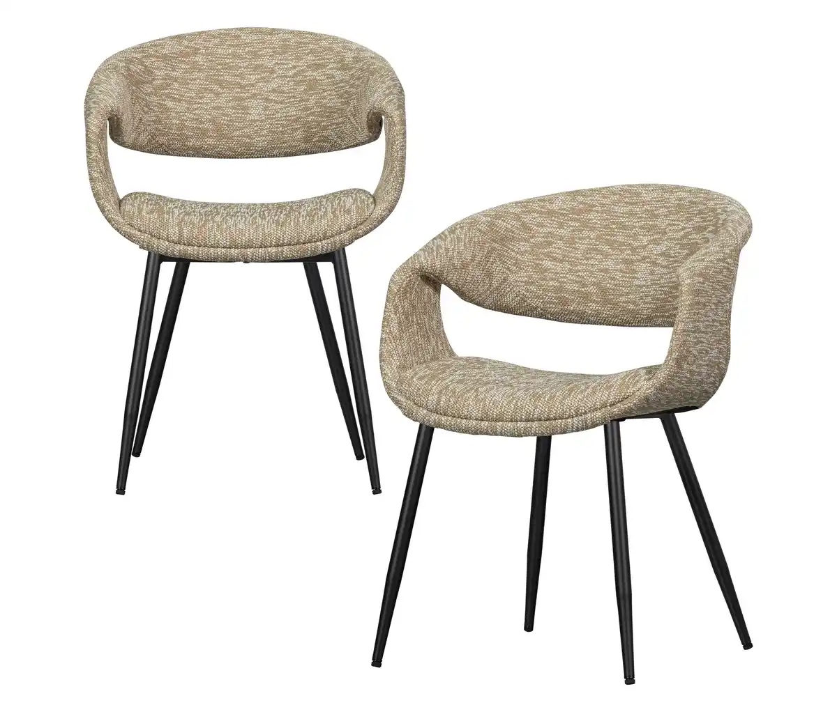 Bild 1 von WOOOD Esszimmerstuhl »Yossi« mit Metallfuß, 2er-Set, schwarz-sand