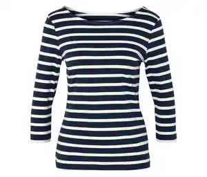 Shirt mit 3/4-Arm, dunkelblau gestreift