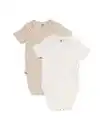 Bild 1 von Mitwachsender Baby-Strampler LENZING™ ECOVERO™, gerippt – 2 Stück naturfarben