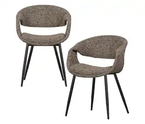 WOOOD Esszimmerstuhl »Yossi« mit Metallfuß, 2er-Set, schwarz-braun