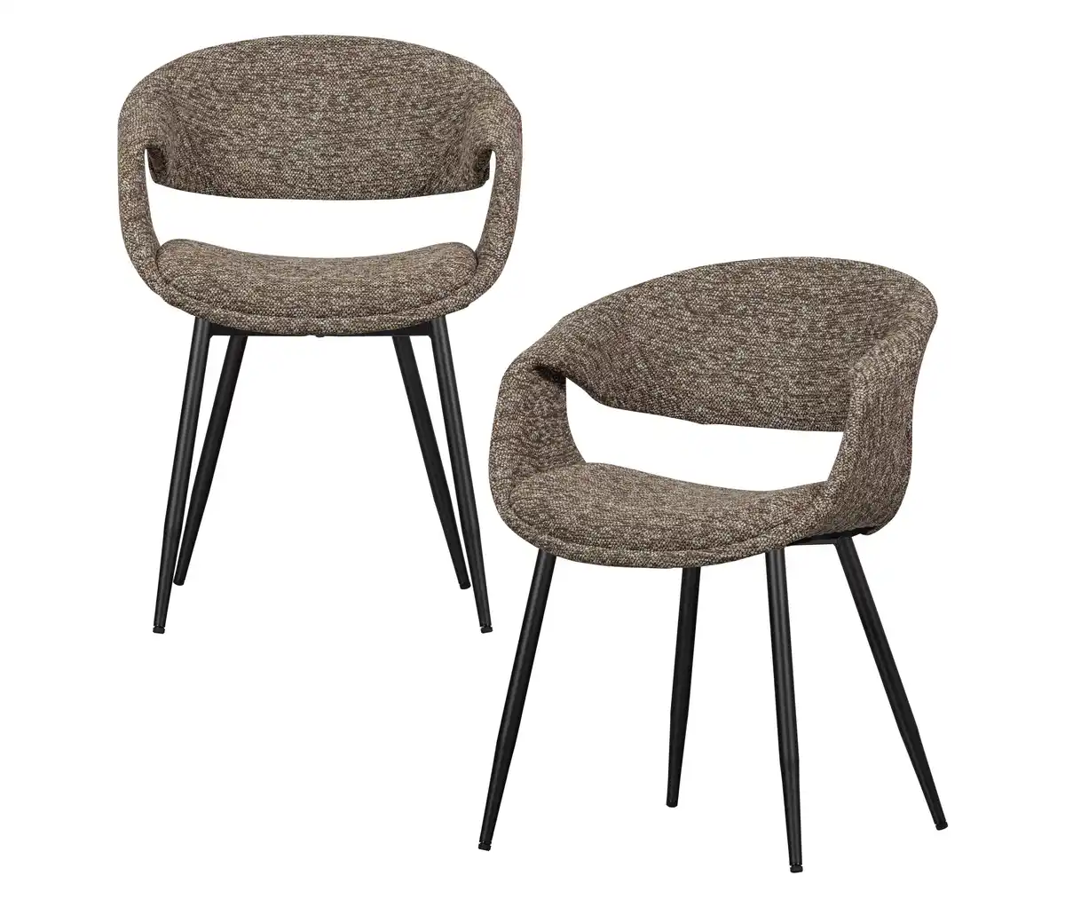 Bild 1 von WOOOD Esszimmerstuhl »Yossi« mit Metallfuß, 2er-Set, schwarz-braun