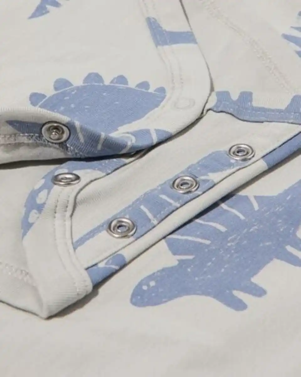 Bild 3 von Mitwachsender Baby-Strampler mit Dinos blau