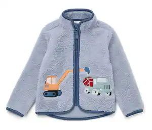 Kinder-Teddyjacke, mit Bagger-Applikation