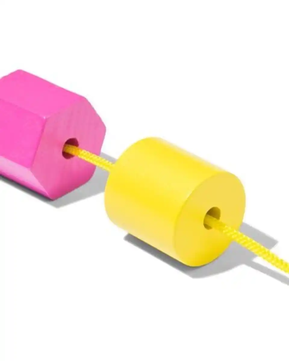 Bild 3 von Eimer mit Holzperlen und Kordeln – 70 Stück