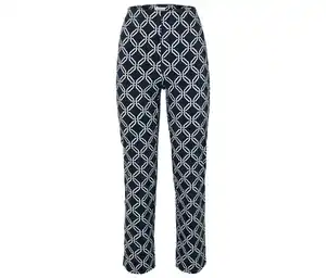 Stretchhose, dunkelblau mit weißem Alloverprint