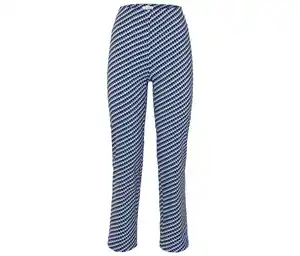 Stretchhose, blau-weißer Alloverprint