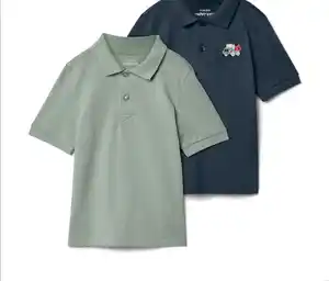 2 Kinder-Poloshirts aus Baumwoll-Piqué