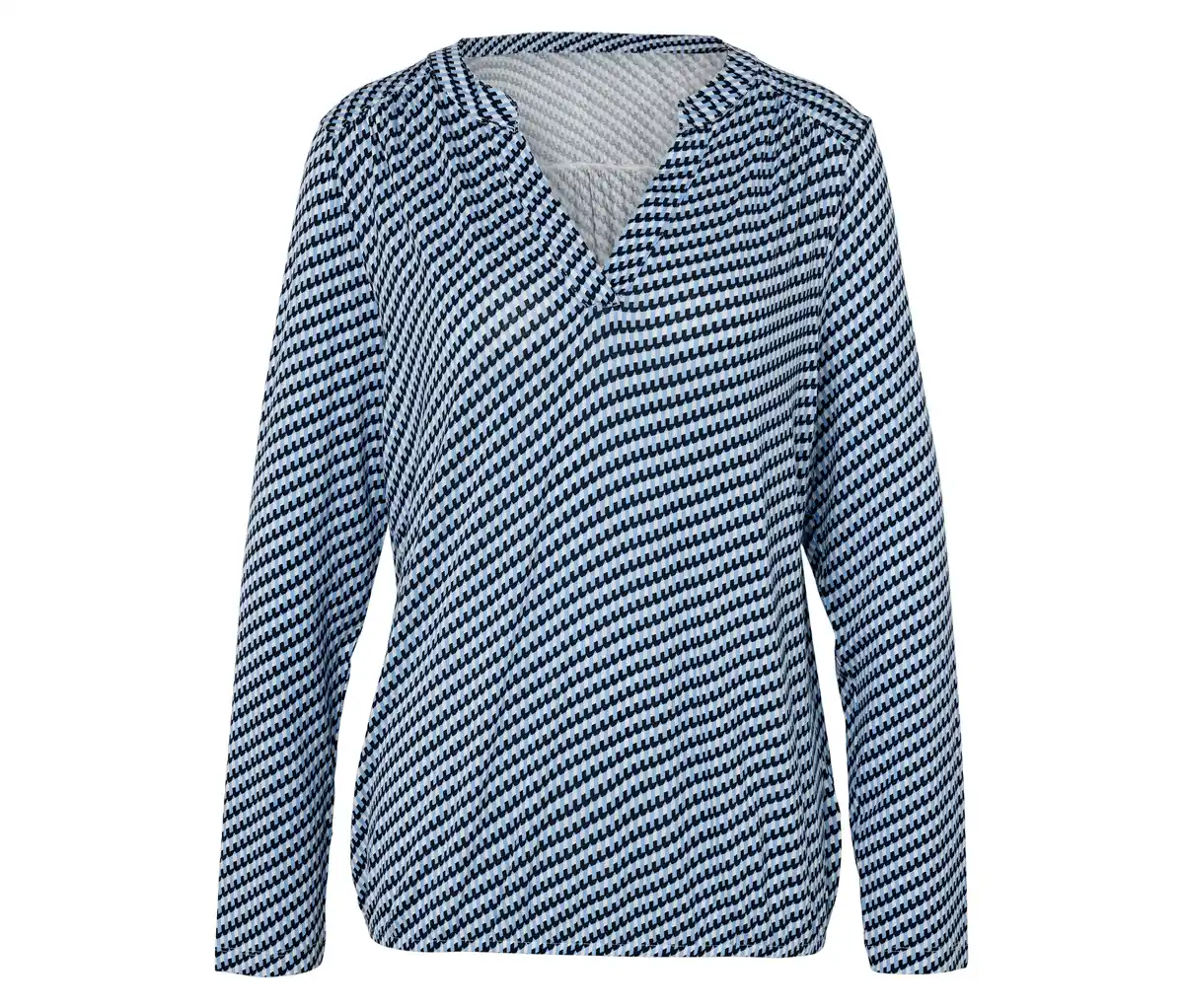 Bild 1 von Bedrucktes Blusenshirt, dunkelblau-blau-weiß