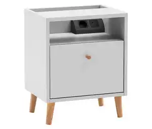 Nachttisch »Bjarne« mit Ladefunktion, matt weiß