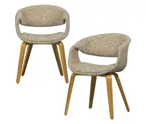 WOOOD Esszimmerstuhl  »Yossi« mit naturfarbenem Holzfuß, 2er-Set, sand