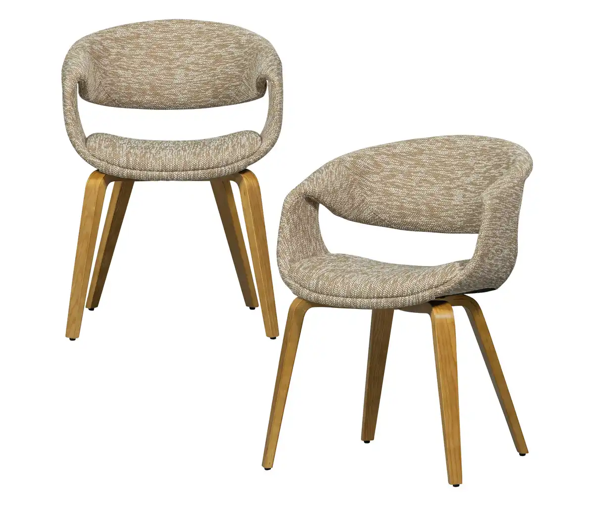 Bild 1 von WOOOD Esszimmerstuhl  »Yossi« mit naturfarbenem Holzfuß, 2er-Set, sand