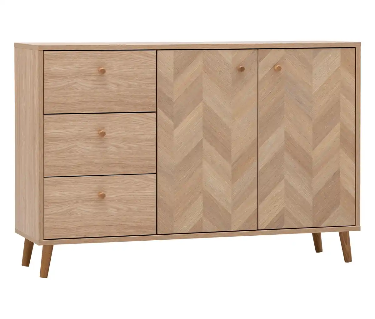 Bild 1 von Sideboard »Visby«, Eichen-Fischgräten-Dekor