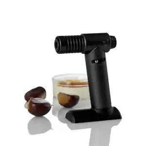 AdHoc Mini-Gasbrenner Brulée, Schwarz, Metall, Kunststoff, 4.3x14x10 cm, Kochen, Küchenhelfer, Sonstige Küchenhelfer