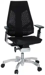 Drehstuhl Genidia Alufarben/Schwarz, Schwarz, Alufarben