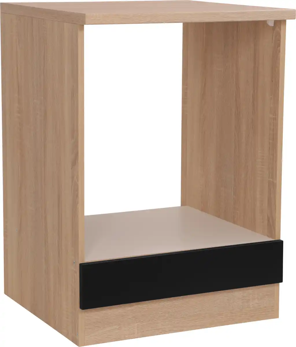 Bild 1 von Herdumbauschrank MERLE Schwarz/Eichefarben, Schwarz, Eichefarben