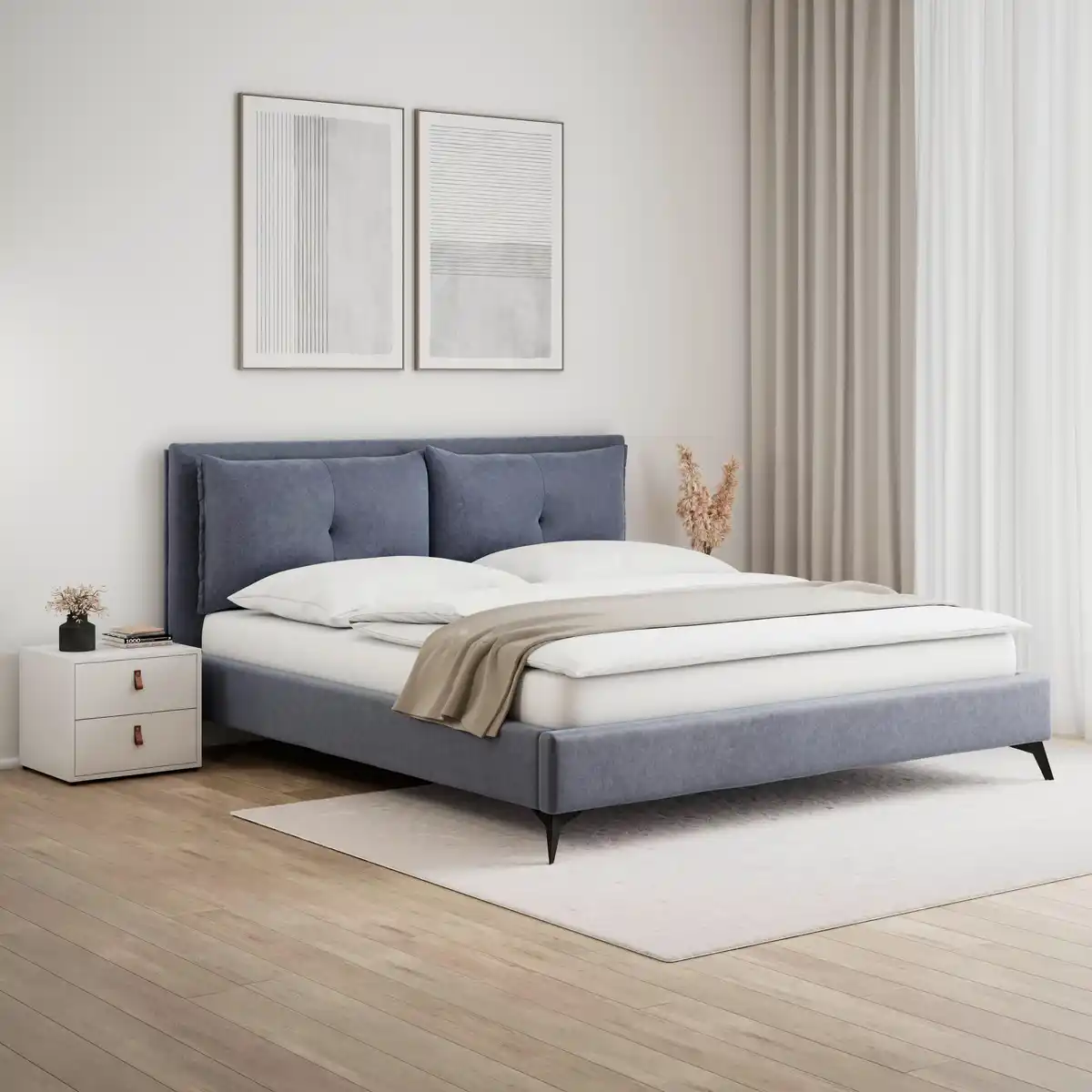 Bild 1 von Polsterbett Sleepy Graublau ca. 180x200 cm, Graublau