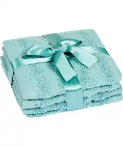 Gästehandtücher mit Streifenstruktur, blau