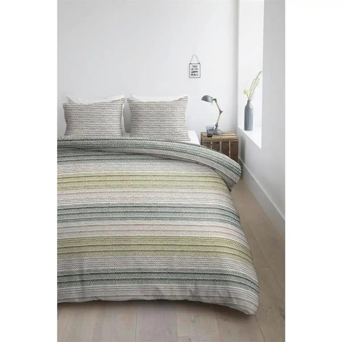 Bild 1 von Novel Bettwäsche Cozy Knit, Grün, Textil, Patchwork, 155x220 cm, Schlaftextilien, Bettwäsche, Bettwäsche, Flanell-Bettwäsche