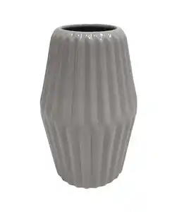 Rautenförmige Keramikvase, grau