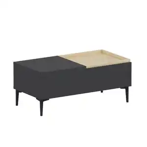 Livetastic Couchtisch Mia Couchtisch, Anthrazit, Eiche, Holzwerkstoff, 45x39x92 cm, einfacher Aufbau, Wohnzimmer, Wohnzimmertische, Couchtische