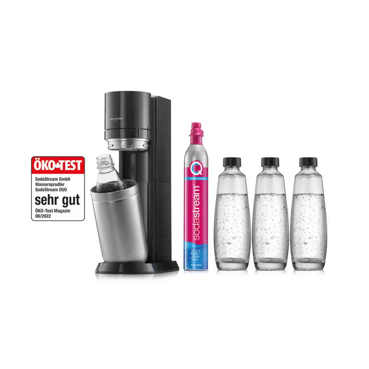 Bild 1 von SodaStream Wassersprudler Duo Titan Mega-Pack, Titan, Kunststoff, Glas, 44 cm, Küchengeräte, Wasseraufbereitung, Wassersprudler